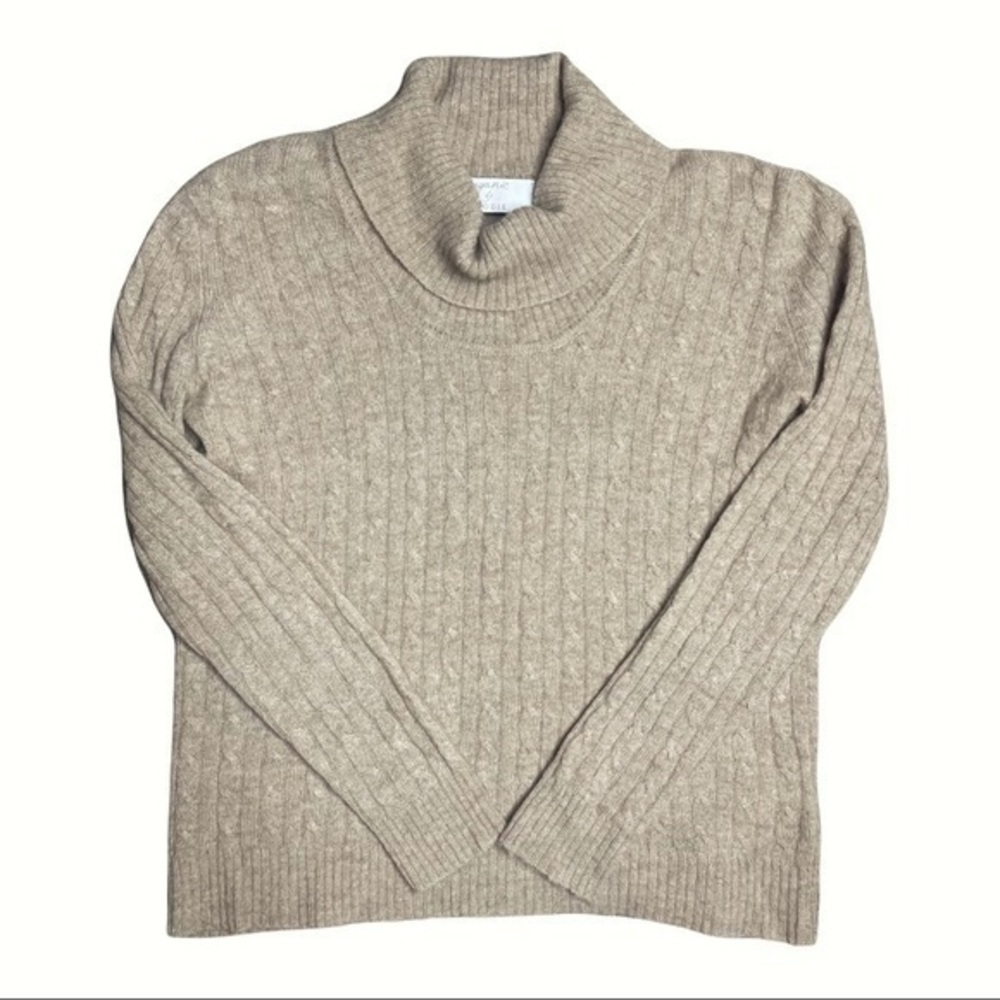 Brodie Cashmere Cable Knit Cowl Neck Sweater sz L - Picture 4 of 7